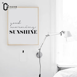 1 Panel Good Morning Sunshine Nordic Minimalist Typography Unframed Wall Canvas Art | Octo Treasures