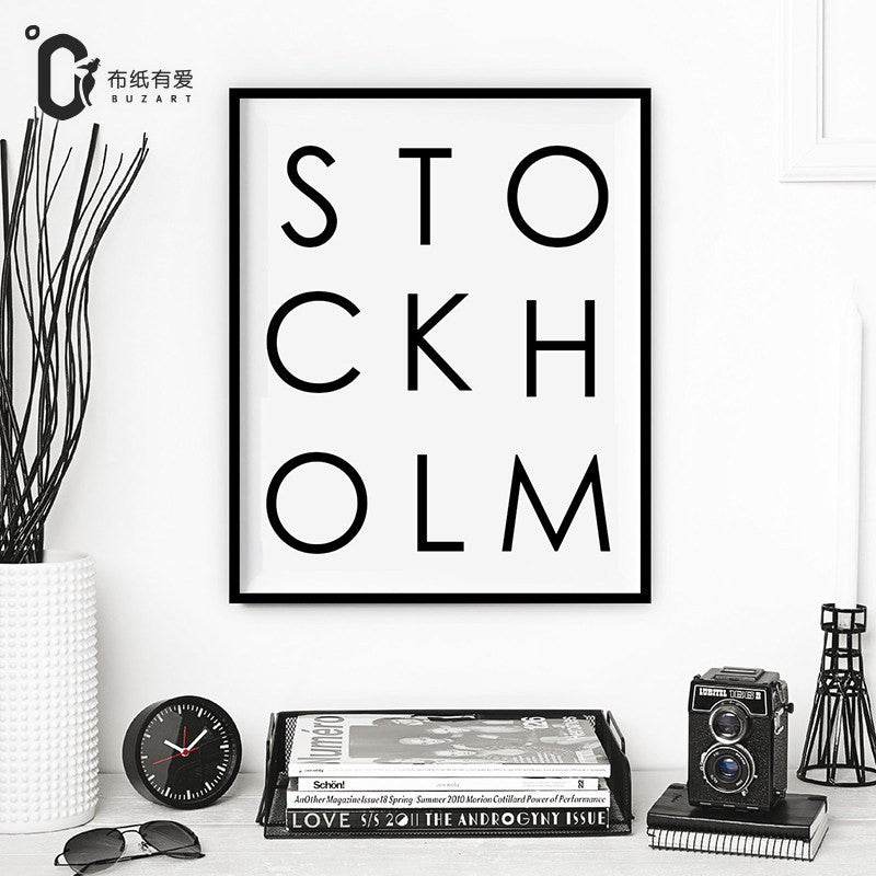 1 Panel Stockholm Inspirational Quote Typography Unframed Wall Art Canvas | Octo Treasures