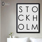 1 Panel Stockholm Inspirational Quote Typography Unframed Wall Art Canvas | Octo Treasures