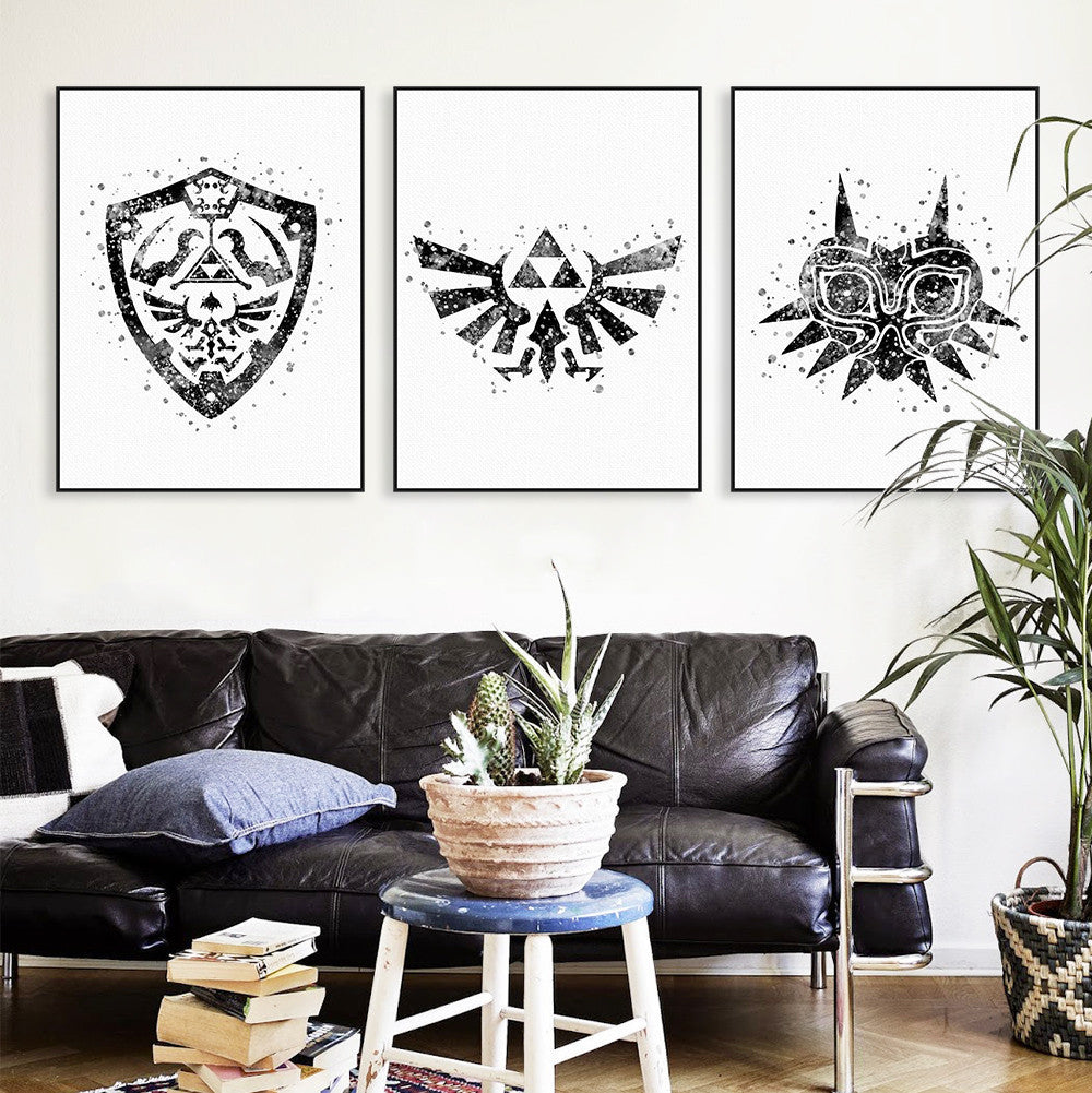 Original Watercolor Modern Legend Of Zelda Logo Game Movie Canvas A4 Art Print Poster Wall Pictures Home Deocr Painting No Frame | Octo Treasures