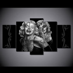 5 Panel Marilyn Monroe Smile Framed Wall Canvas Art | Octo Treasures