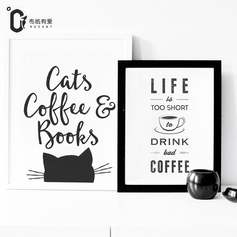 Life is Too Short Drink Coffee Nordic Unframed Wall Canvas Art | Octo Treasures