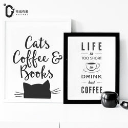 Life is Too Short Drink Coffee Nordic Unframed Wall Canvas Art | Octo Treasures