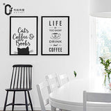 Life is Too Short Drink Coffee Nordic Unframed Wall Canvas Art | Octo Treasures
