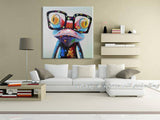 1 Panel Abstract Wear Glasses Frog Unframed Wall Canvas Art | Octo Treasures