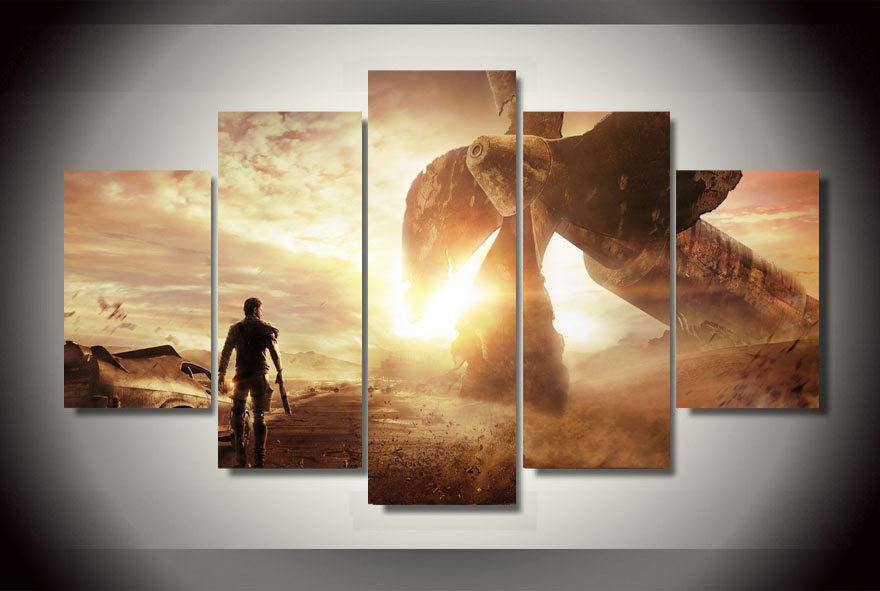 5 Panel Mad Max Framed Wall Canvas Art | Octo Treasures