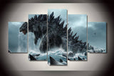 5 Panel Godzilla Movie Framed Wall Canvas Art | Octo Treasures