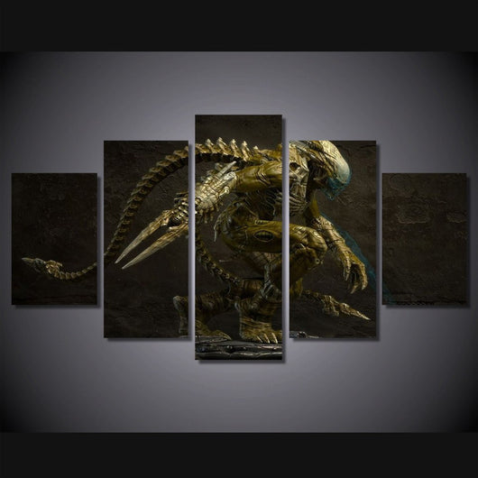 5 Panel Alien Framed Wall Canvas Art | Octo Treasures