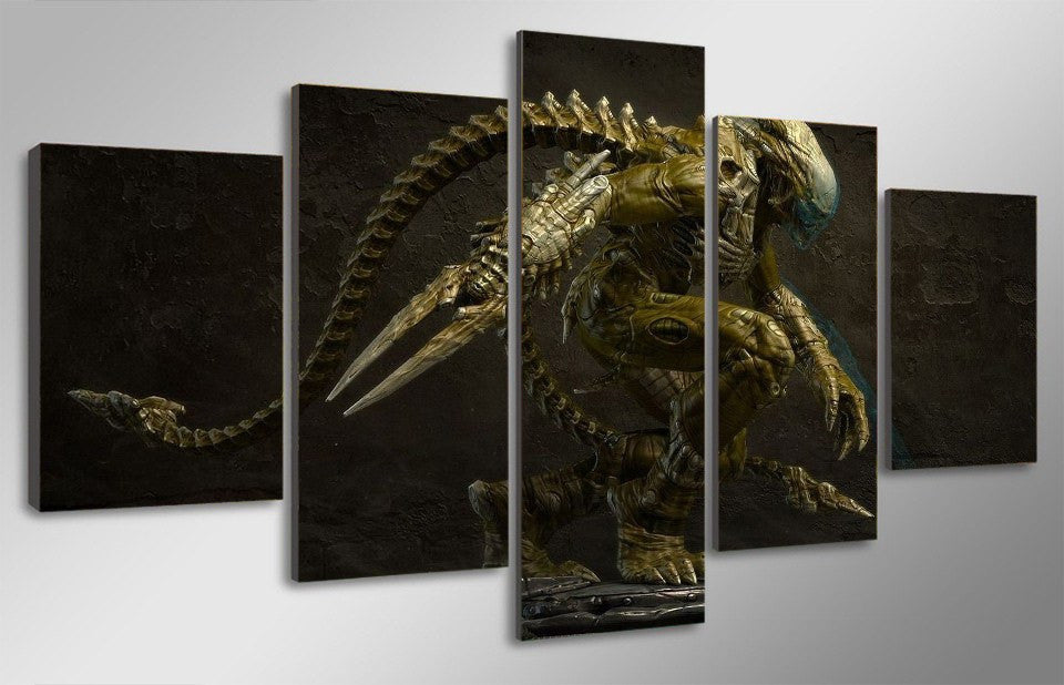5 Panel Alien Framed Wall Canvas Art | Octo Treasures