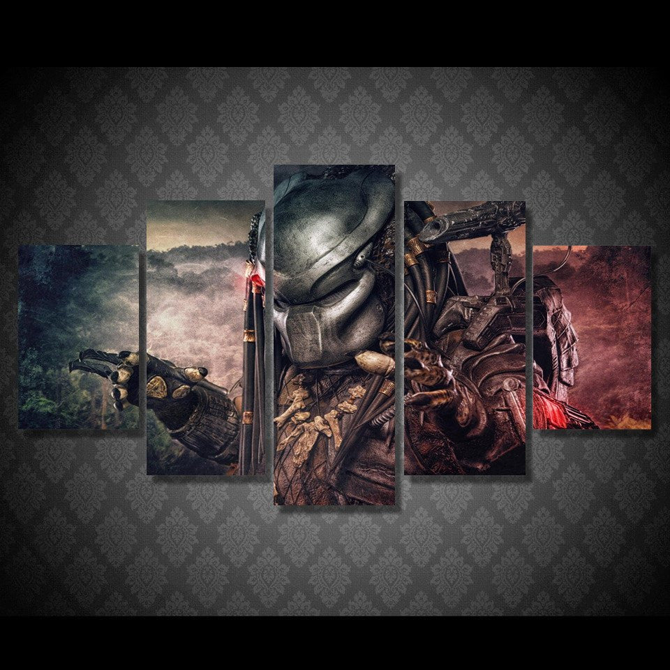 5 Piece Multi Panel Modern Home Decor Framed Alien Movie Canvas Wall Art | Octo Treasures