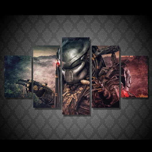 5 Piece Multi Panel Modern Home Decor Framed Alien Movie Canvas Wall Art | Octo Treasures