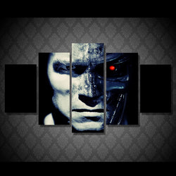 5 Panel Robot Destroyer Framed Wall Canvas Art | Octo Treasures