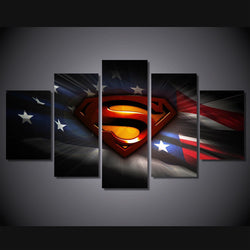 5 Panel Superman Art PIC Framed Wall Canvas Art | Octo Treasures