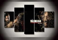 5 Panel The Walking Dead Framed Wall Canvas Art | Octo Treasures