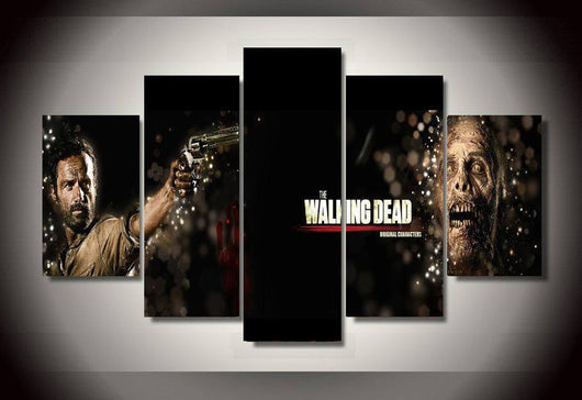 5 Panel The Walking Dead Framed Wall Canvas Art | Octo Treasures
