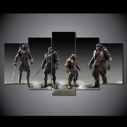 5 Panel Ninja Turtles Framed Wall Canvas Art | Octo Treasures