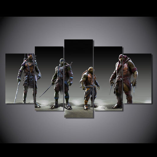5 Panel Ninja Turtles Framed Wall Canvas Art | Octo Treasures