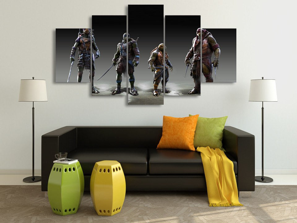 5 Panel Ninja Turtles Framed Wall Canvas Art | Octo Treasures