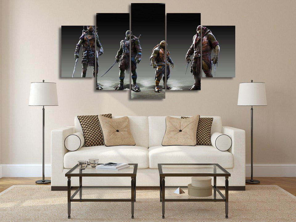 5 Panel Ninja Turtles Framed Wall Canvas Art | Octo Treasures