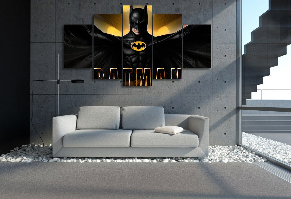 5 Panel DC Comics Batman Film Framed Wall Canvas Art | Octo Treasures