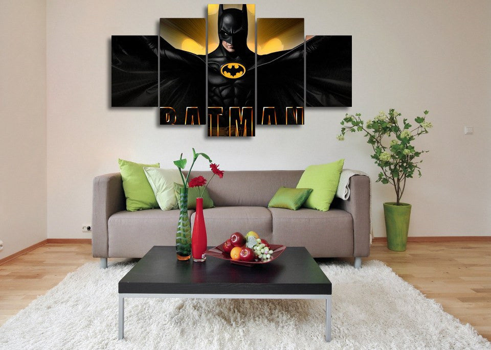 5 Panel DC Comics Batman Film Framed Wall Canvas Art | Octo Treasures