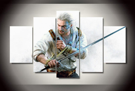 5 Panel The Witcher 3 Wild Hunt Framed Wall Canvas Art | Octo Treasures
