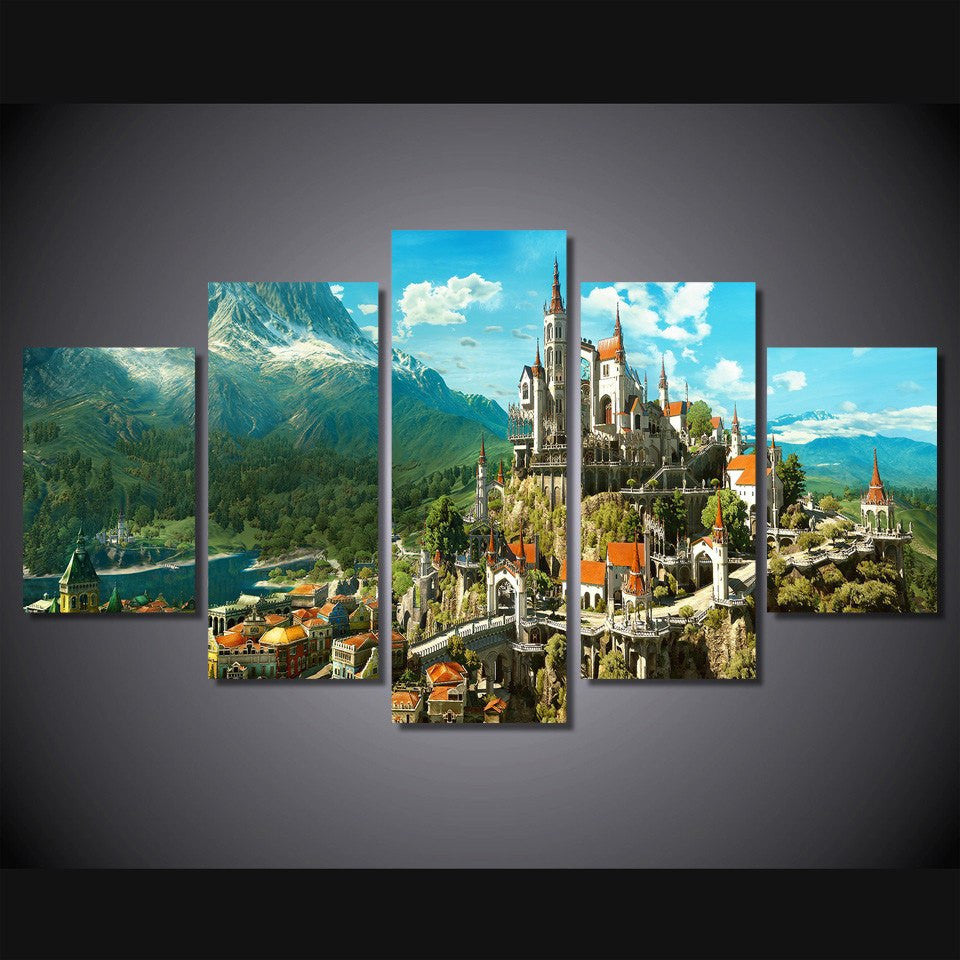 5 Panel Games Blood And Wine Framed Canvas Wall Art | Octo Treasures