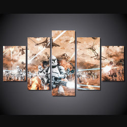 5 Piece Multi Panel Modern Home Decor Framed Star Wars Canvas Wall Art | Octo Treasures