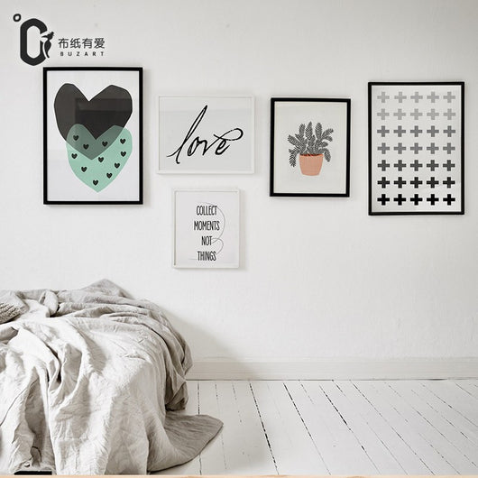 6 Panel Collect Moments Nordic Style Unframed Wall Canvas Art | Octo Treasures