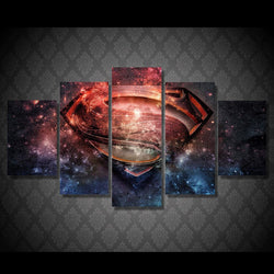 5 Panel Emblem Supergirl Comics Framed Wall Canvas Art | Octo Treasures