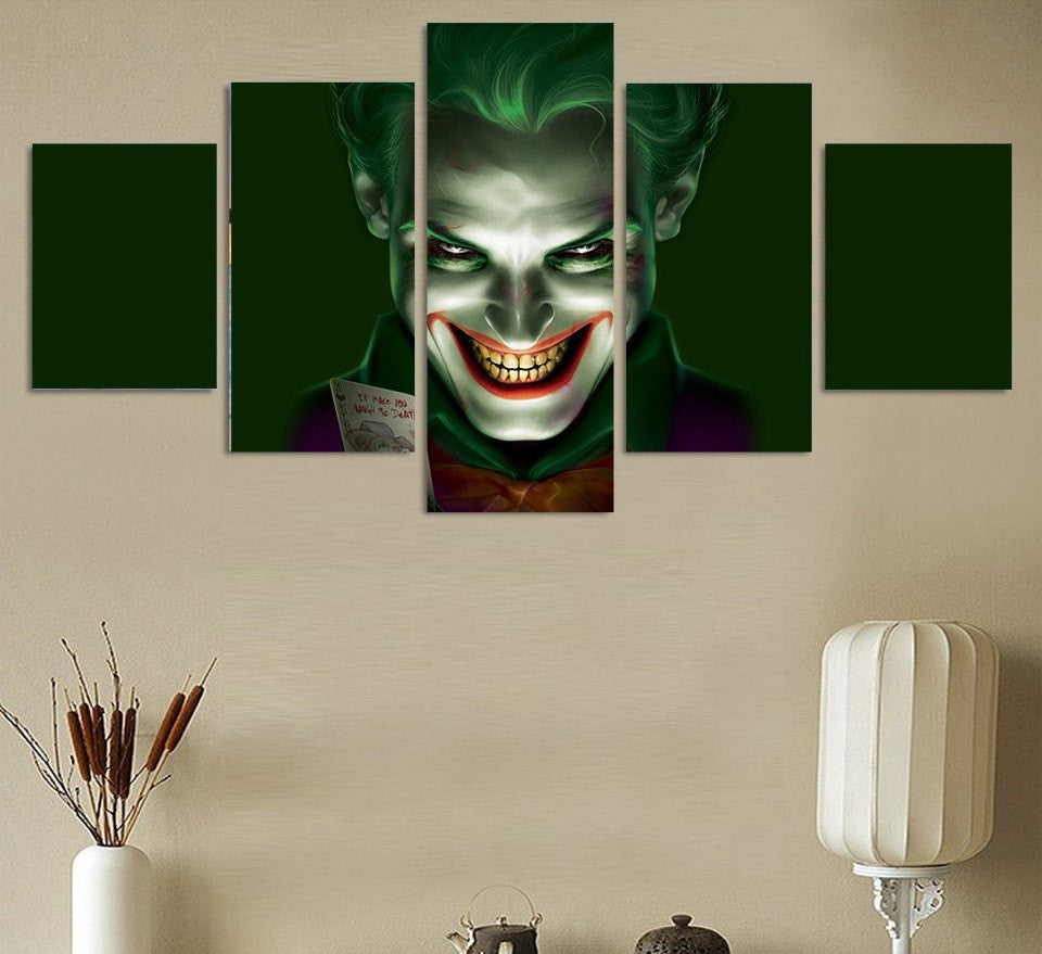 5 Panel DC Comics Joker Framed Wall Canvas Art | Octo Treasures
