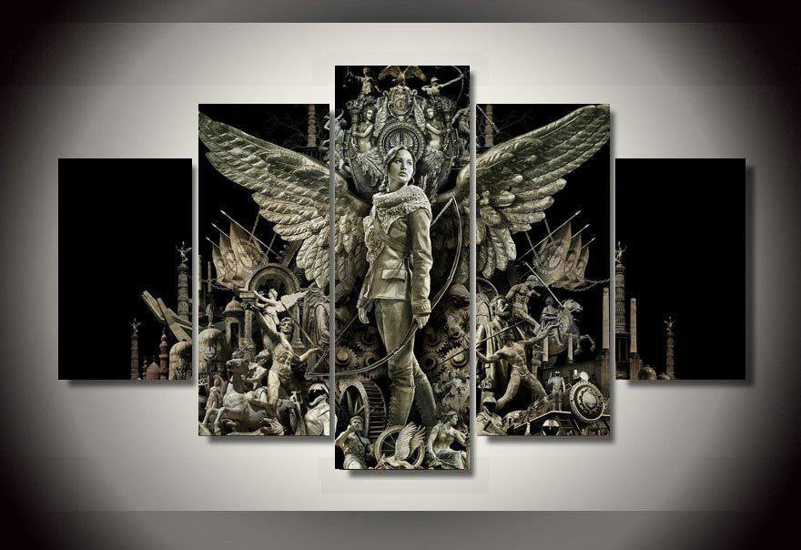 5 Panel The Hunger Games Framed Wall Canvas Art | Octo Treasures