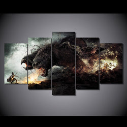 5 Panel Wrath of The Gods Framed Wall Art Canvas | Octo Treasures