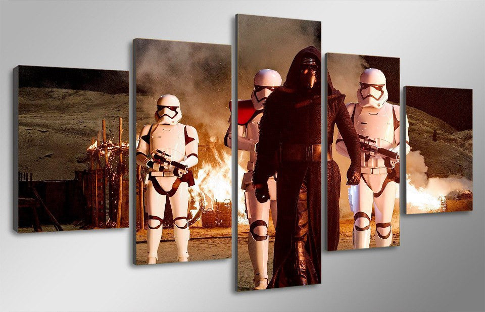5 Panel Star Wars Adventures Framed Wall Canvas Art | Octo Treasures