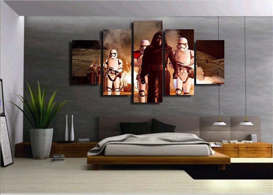 5 Panel Star Wars Adventures Framed Wall Canvas Art | Octo Treasures