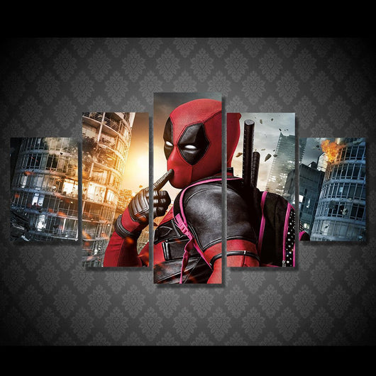 5 Panel Marvel Deadpool Framed Wall Canvas Art | Octo Treasures