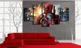 5 Panel Marvel Deadpool Framed Wall Canvas Art | Octo Treasures