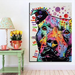 1 Panel Thoughtful Pitbull Unframed Home Decor Wall Art | Octo Treasures