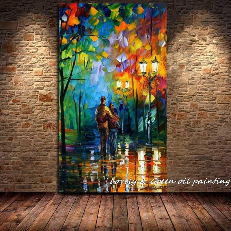 1 Panel Abstract Rain Tree Road Unframed Wall Canvas Art | Octo Treasures