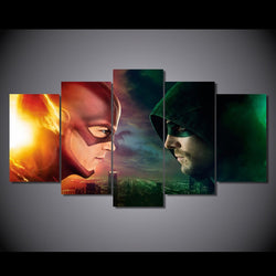 5 Panel Flash Arrow The Fladh Framed Wall Canvas Art | Octo Treasures