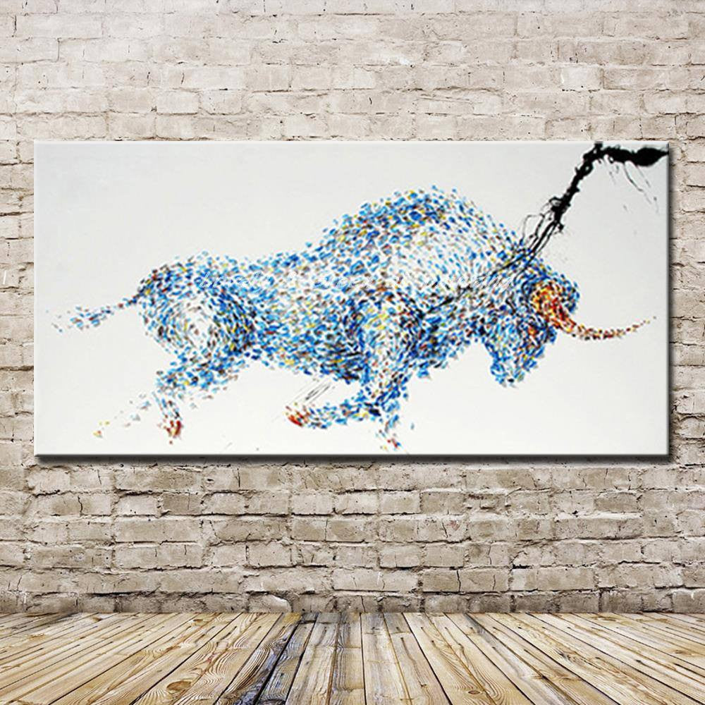 1 Panel Abstract Strong Bull Unframed Wall Canvas Art | Octo Treasures