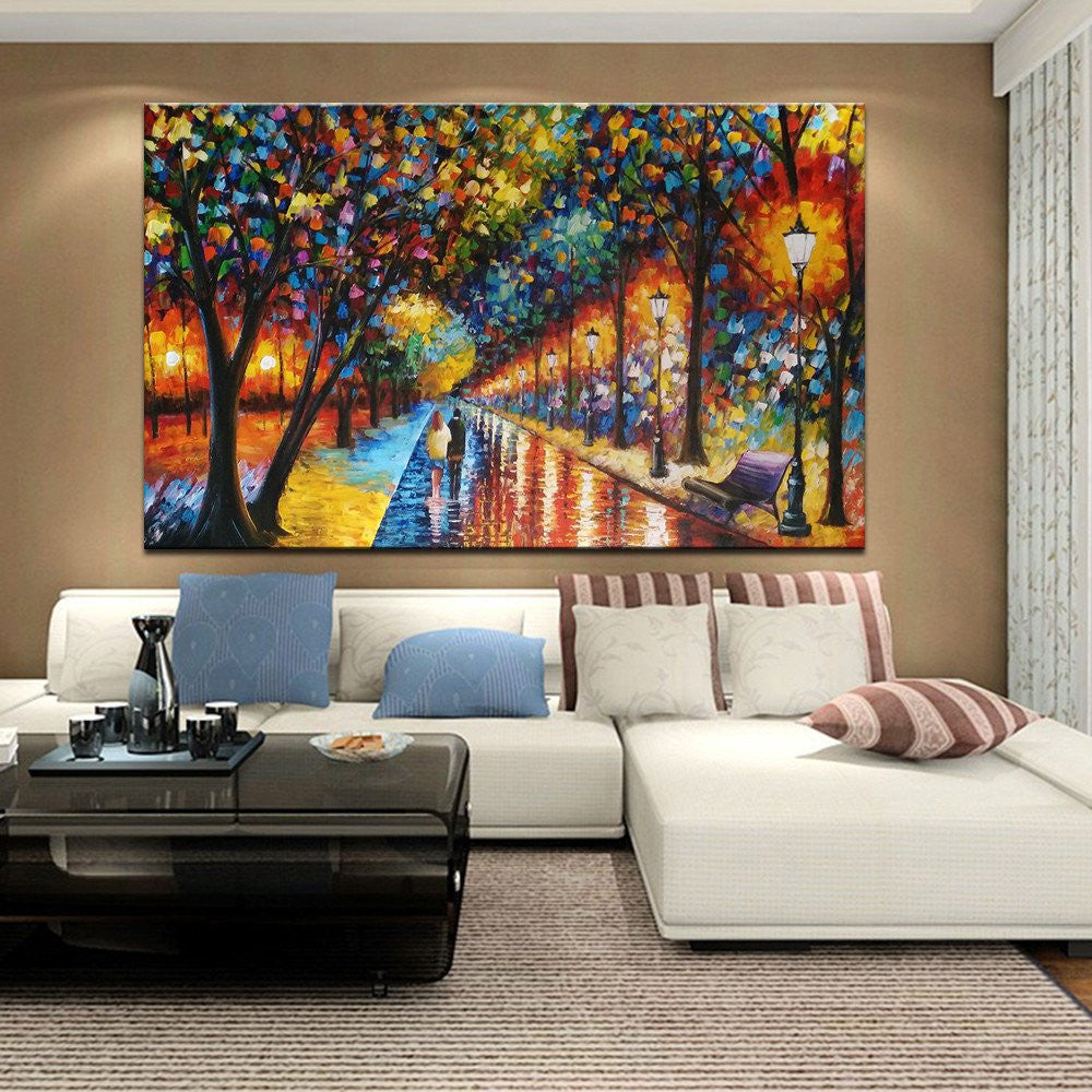 1 Panel Abstract Park Street Unframed Wall Art Canvas | Octo Treasures