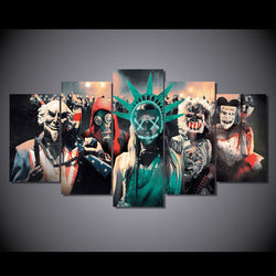 5 Panel The Purge 3 Election Year Framed Wall Canvas Art | Octo Treasures