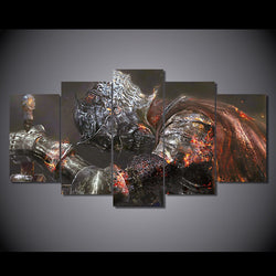 5 Panel Dark Souls Game Warrior Framed Canvas Wall Art | Octo Treasures