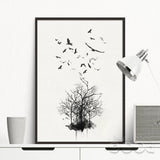 Nordic Landscape Tree Giclee Print Unframed Wall Canvas Decor | Octo Treasures