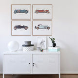 6 Panel Wecker Vintage Unframed Wall Canvas Art | Octo Treasures