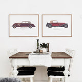 6 Panel Wecker Vintage Unframed Wall Canvas Art | Octo Treasures