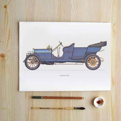 6 Panel Wecker Vintage Unframed Wall Canvas Art | Octo Treasures