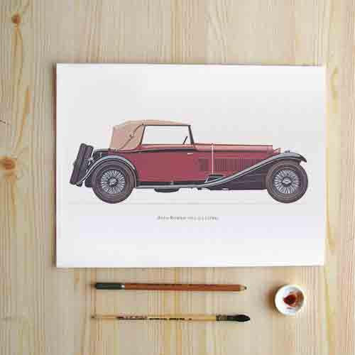 6 Panel Wecker Vintage Unframed Wall Canvas Art | Octo Treasures