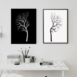 Black White Tree Canvas Wall Art Frame Not include | Octo Treasures
